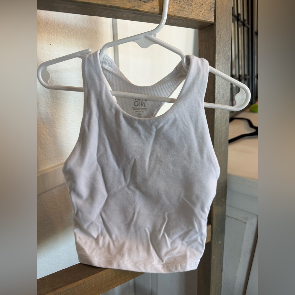 Athleta Girls White Fitted Sleeveless Tank Top